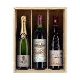 Coffret cuvées françaises d'exception - 3 bouteilles & caisse bois