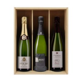 Les Nouvelles Bulles de Champagne - 3 bouteilles & Caisse bois