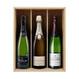 Trio de Champagnes - 3 bouteilles & Caisse bois