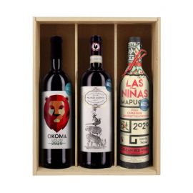 Best-of des vins du monde - 3 bouteilles & Caisse bois