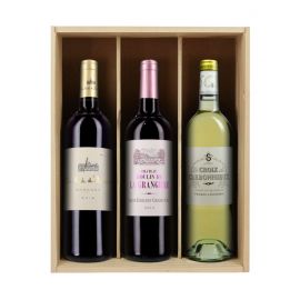 Trio Bordeaux - 3 bouteilles & caisse bois